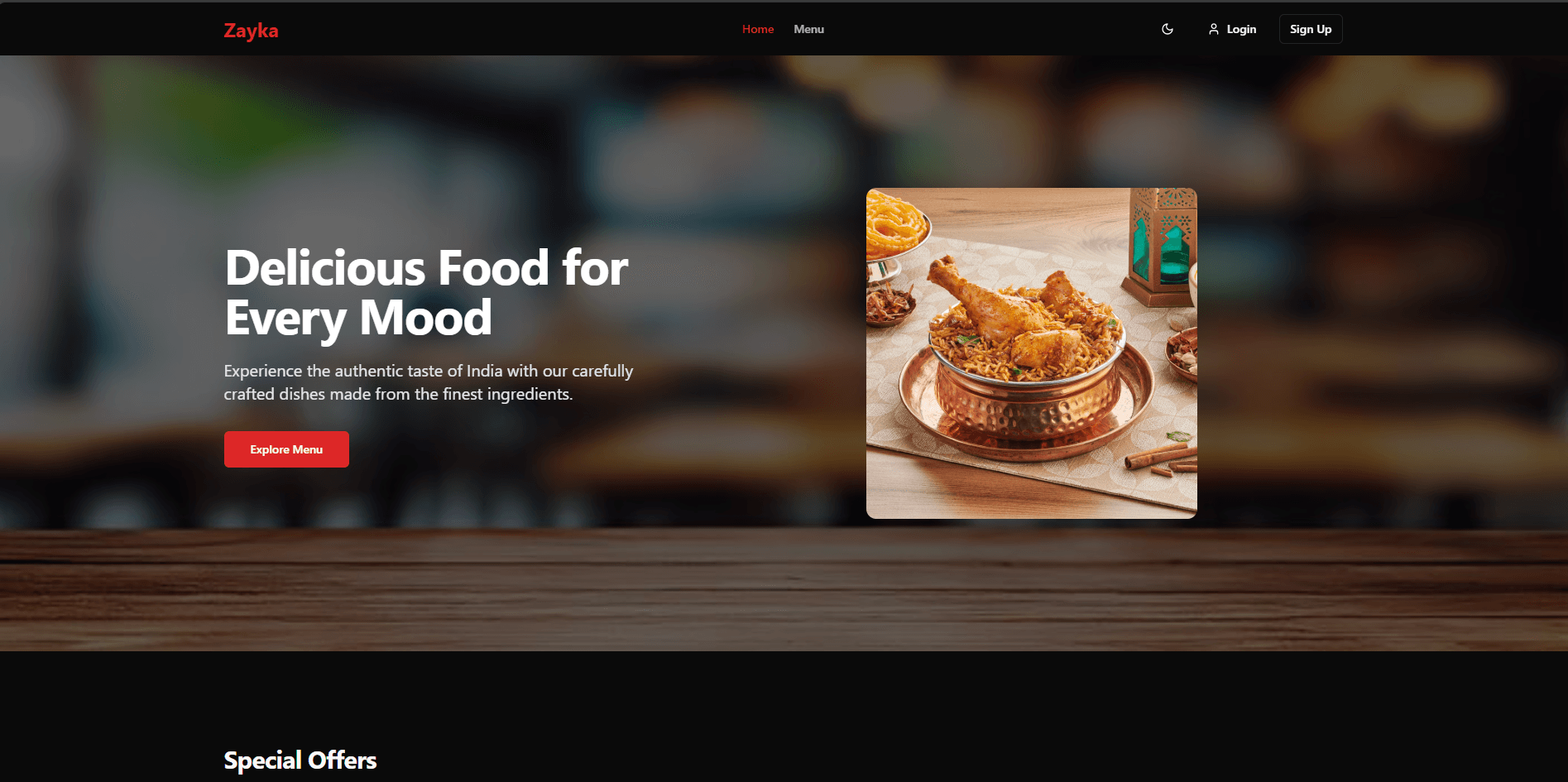 Zayka-Darbar - Multi-role food ordering platform with real-time tracking.
